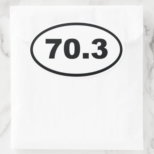 70.3マイルハーフトライアスロン 楕円形シール (バッグ)