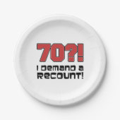 70?!70番目の誕生日をおもしろい取り戻す ペーパープレート (正面)