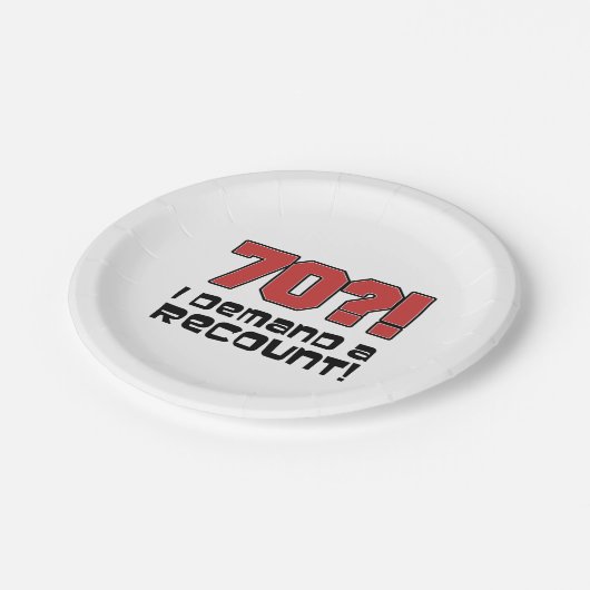 70?!70番目の誕生日をおもしろい取り戻す ペーパープレート (アングル)