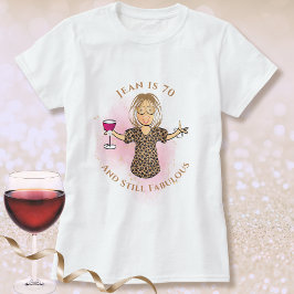  70 and Fabulous Female Cartoon 70th Birthday  Tシャツ