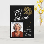 70 and Fabulous Foliage 70th Birthday Photo Card カード (黄色い花)
