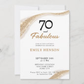 70 and Fabulous Gold 70th Birthday Invitation 招待状 (正面)