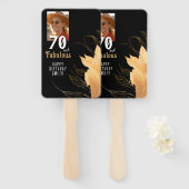 70 and Fabulous Gold Foliage 70th Birthday Photo ハンドファン (正面&裏面)