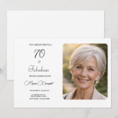 70 and Fabulous Photo 70th Birthday Party 招待状 (正面/裏面)