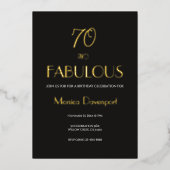 70 and Fabulous Seventy Birthday 箔招待状 (正面)