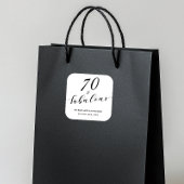 70 and Fabulous Seventy Birthday Elegant Script スクエアシール
