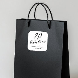 70 and Fabulous Seventy Birthday Elegant Script スクエアシール