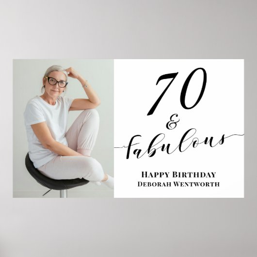 70 and Fabulous Seventy Birthday Photo Script  ポスター (正面)