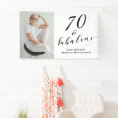 70 and Fabulous Seventy Birthday Photo Script  横断幕 (インサイチュ)