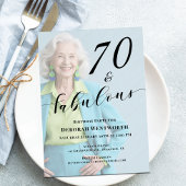 70 and Fabulous Sixtieth Birthday Photo Script Inv 招待状