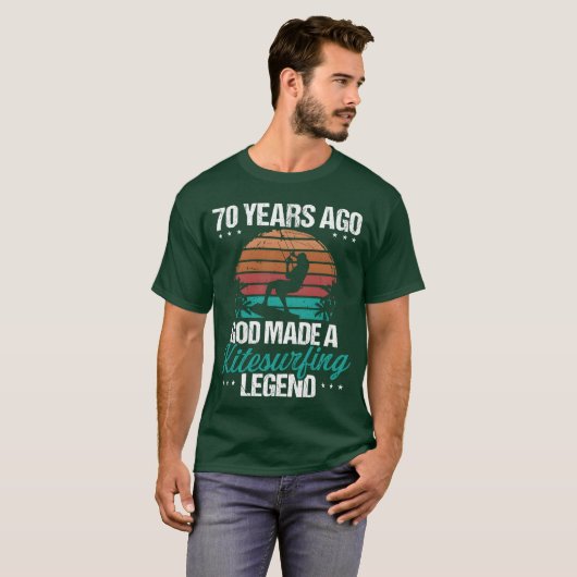 70 Birthday Kitesurf Legend Kiteboard 70 Year Old  Tシャツ (正面フル)