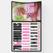 70 & Fabulous 派手なタイポグラフィー 写真 70歳の誕生日 横断幕 (縦)