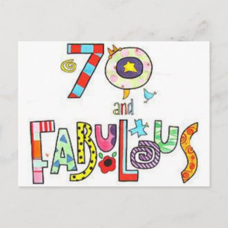 70 & Fabulous - Happy 70誕生日 ポストカード