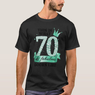 70 & Fabulous Iターコイズホワイトパーティーグループフォト Tシャツ