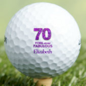 70 FORE-ever素晴らしい70誕生日紫色の花 ゴルフボール