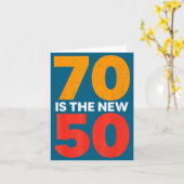 70 Is The New 50 Funny 70th Birthday Seventy Years カード (黄色い花)