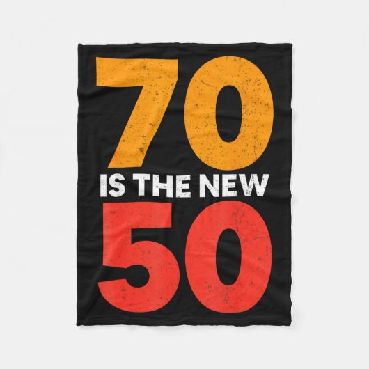 70 Is The New 50 Funny 70th Birthday Seventy Years フリースブランケット (正面)