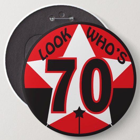 70% pipe%の第70誕生日はだれであるか見て下さい 缶バッジ (正面&裏面)