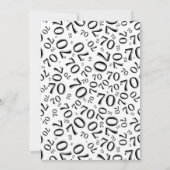 70 Random Number Pattern Black/White 70th 招待状 (裏面)