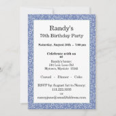 70 Random Number Pattern Blue/White 70th 招待状 (正面)