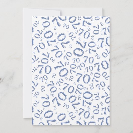 70 Random Number Pattern Blue/White 70th 招待状 (裏面)