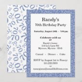 70 Random Number Pattern Blue/White 70th 招待状 (正面/裏面)