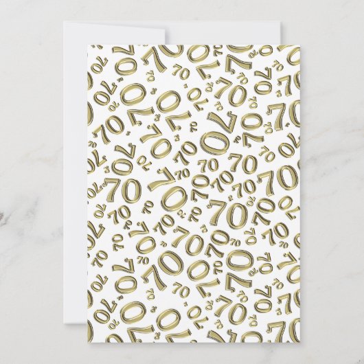 70 Random Number Pattern Gold/White 70th 招待状 (裏面)
