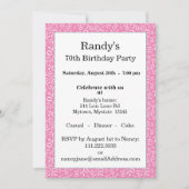 70 Random Number Pattern Pink/White 70th 招待状 (正面)