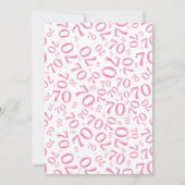 70 Random Number Pattern Pink/White 70th 招待状 (裏面)