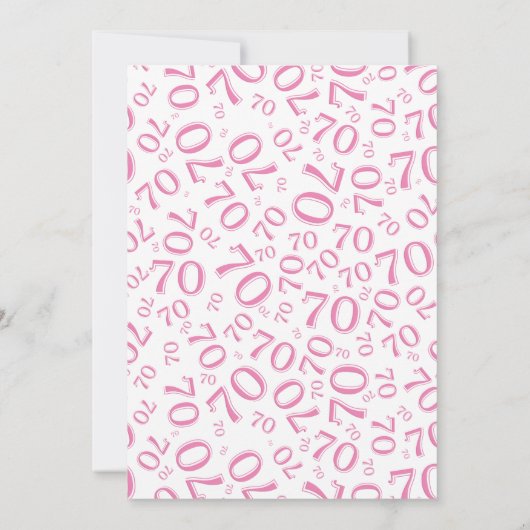 70 Random Number Pattern Pink/White 70th 招待状 (裏面)