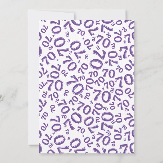 70 Random Number Pattern Purple/White 70th Invitat 招待状 (裏面)