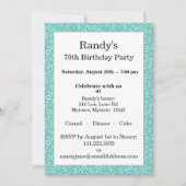 70 Random Number Pattern Teal/White 70th 招待状 (正面)