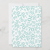 70 Random Number Pattern Teal/White 70th 招待状 (裏面)