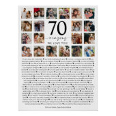 70 Reasons We Love You Photo Collage Keepsake Gift ポスター (正面)