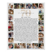 70 Reasons We Love You Photo Collage Keepsake Gift ポスター (正面)