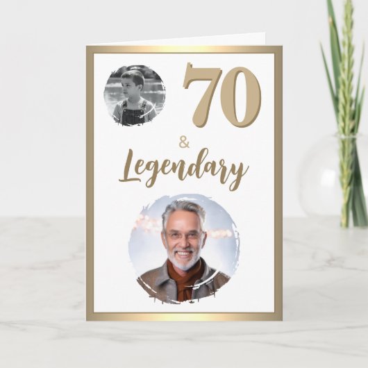 70 & Regendal 2 Photos 70誕生日 カード (正面)