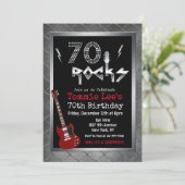 70 Rocks ロックスター ギター 70歳の誕生日 招待状 (スタンド正面)