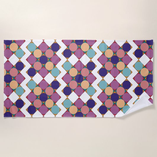 70’s checkerboard pattern ビーチタオル (正面)