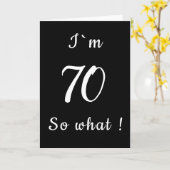 70 So何おもしろい白黒70誕生日 カード (黄色い花)