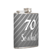 70 SO何グおもしろいレーエレガントストライプ70誕生日 フラスク (右)