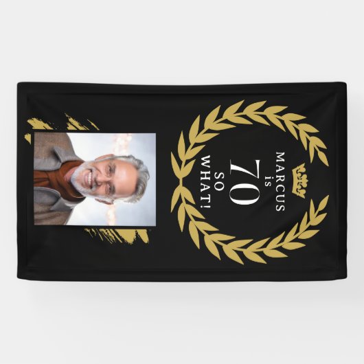 70 So何Laurelおもしろいリース写真誕生日 横断幕 (横)