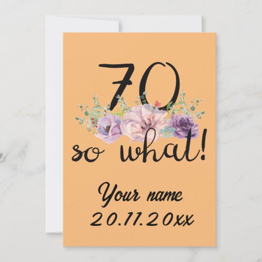 70 So What - おもしろい70歳の誕生日  案内状 (正面)