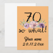 70 So What - おもしろい70歳の誕生日  案内状 (正面/裏面)