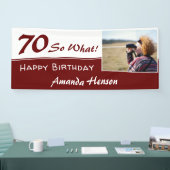 70 So what 面白い70歳の誕生日パーティー写真 横断幕 (トレードショー)