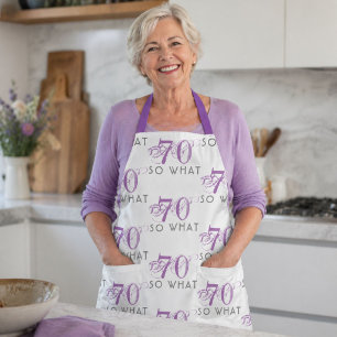 70 So what 面白い ピンク 70歳の誕生日 女性 エプロン
