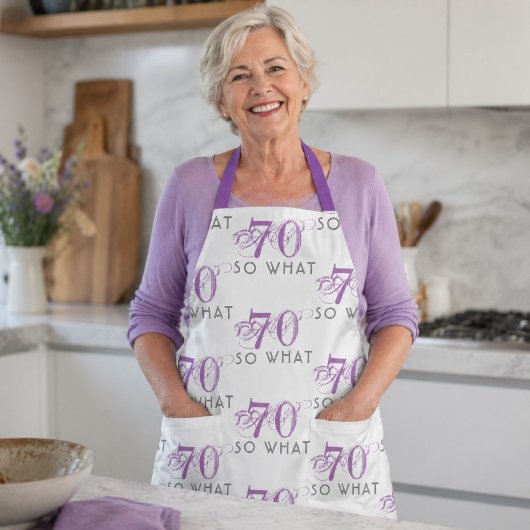 70 So what 面白い ピンク 70歳の誕生日 女性 エプロン