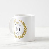 70 So what 面白い 月桂樹のリースの王冠 70歳の誕生日 コーヒーマグカップ (正面左)