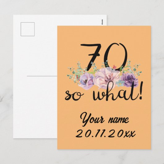 70 So What - 70おもしろい誕生日 シーズンポストカード (正面/裏面)