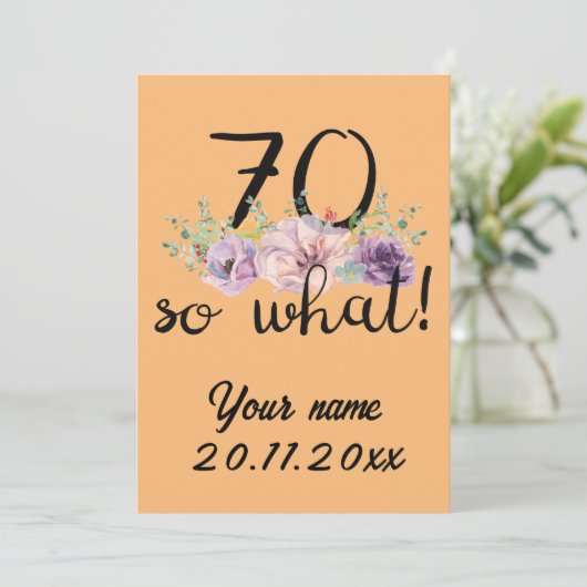 70 So What - 70おもしろい誕生日 招待状 (スタンド正面)