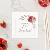 70 So What Water Colorバラ70th誕生日パーティー スタンダードカクテルナプキン (インサイチュ)